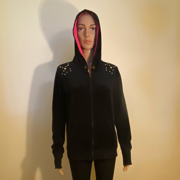 Jenni by Jennifer Moore Velour Zip Up Hoodie - Picture 1 of 4